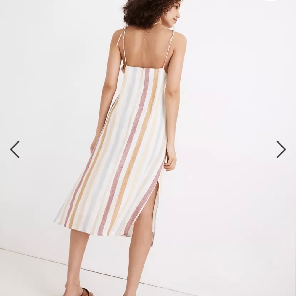 Madewell x LAUDE Organic Linen Jane Maxi Dress in Painter Stripe — Large - Picture 2 of 11